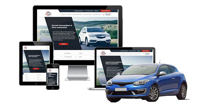 ankauf mobil Ankaufseite mobil – Autoankauf Zirndorf mit rotem PKW